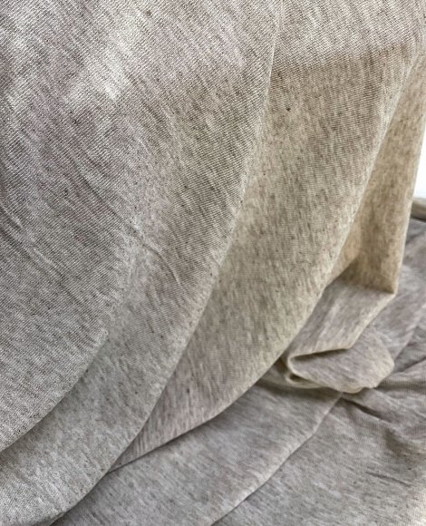 Трикотаж тонкий меланж серый